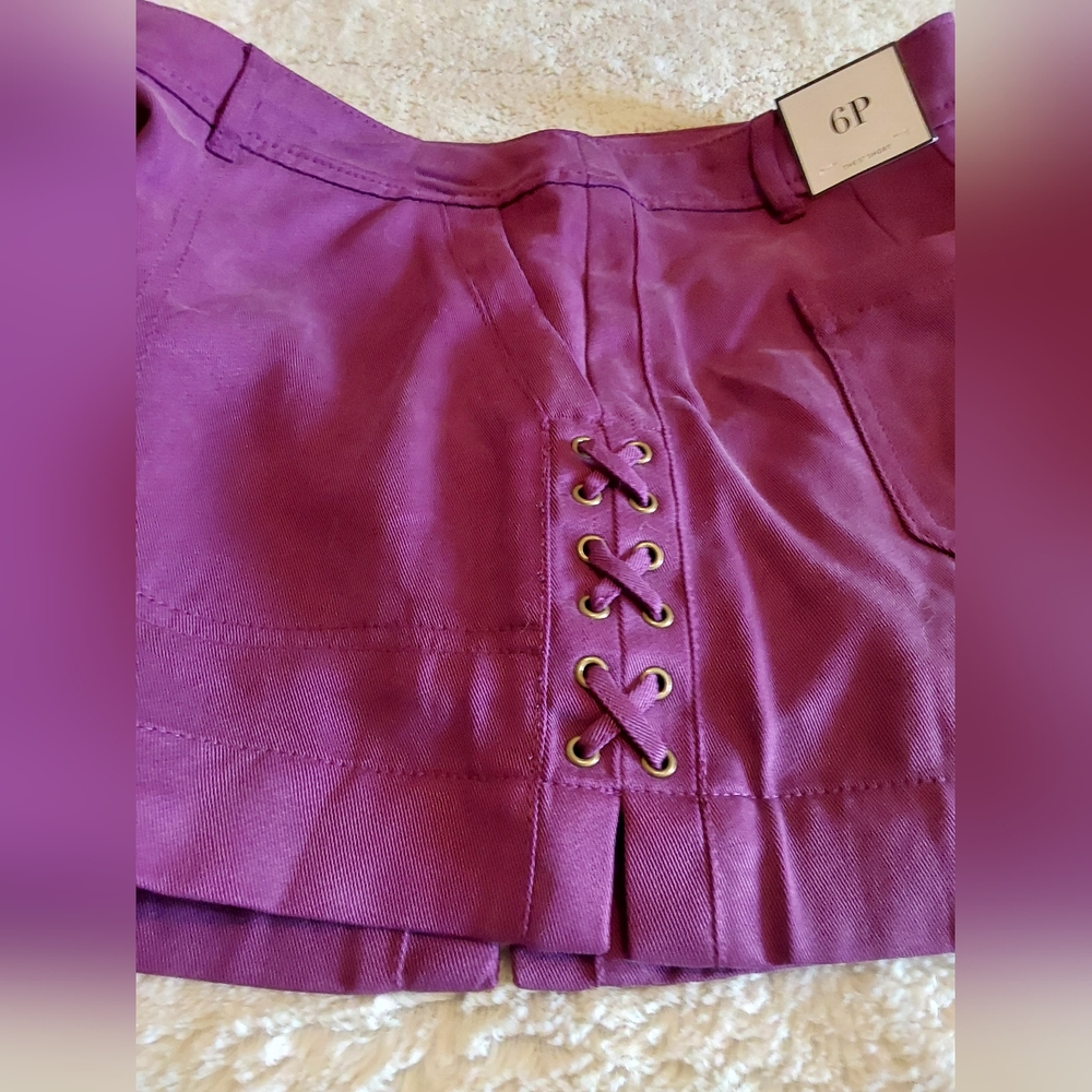 🌺 NWT WHBM Twill Lace-up Shorts - Picture 14 of 14